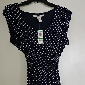 American Rag Blue and White Polka Dot Dress